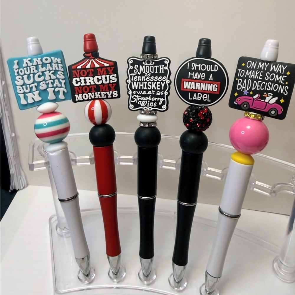 Fun Beaded Snarky Pens